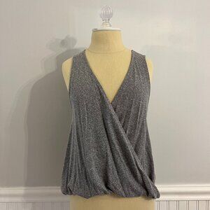 Gray cross over tank top